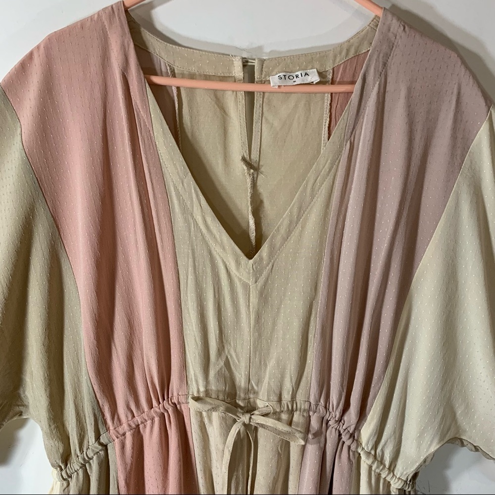 2/$35 Storia Pastel Striped Ruffle Trimmed Romper - Picture 2 of 11